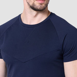 T-shirts de sport ajustés pour hommes, personnalisables OEM, respirants, écologiques, à manches courtes et col rond - Product Image 4