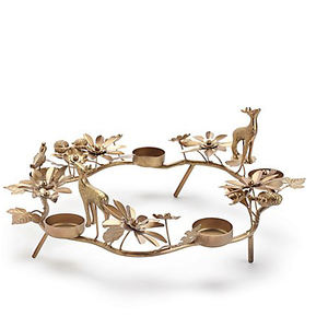 Bougeoir en cercle suspendu en métal antique en laiton Noël et décoratif pour la maison - Product Image 5