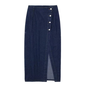 Vente chaude bleu denim jupes longues femmes jupe - Product Image 1