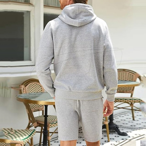 Winter Hooded Casual Men's Hoodies <b>Shorts</b> Set 100% Cotton High Quality Windproof - Product Image 2