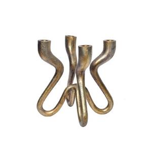 Finition en or antique et porte-chandelier au design attrayant pour centre de table T Light Candle Holder Stand - Product Image 1