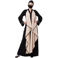Abaya islamique saoudienne pour femmes, respirante, sans couture, broderie personnalisée, polyethersulfone, quatre saisons, kaftan noir