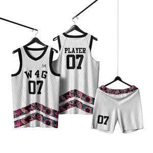 Ensembles d'uniformes de basket-ball sans manches à col en V pour hommes W4G personnalisés, 100 % polyester, évacuation de l'humidité, séchage rapide, livraison directe d'usine - Product Image 1
