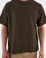 T-shirts pour hommes en coton 100% respirant, col rond, uni, de haute qualité, couleur marron
