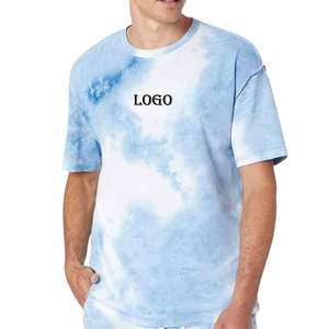 2024 été Vintage Style Tye Dye surdimensionné goutte épaule t-shirts Anti-boulochage Logo personnalisé brodé écran numérique imprimé - Product Image 1