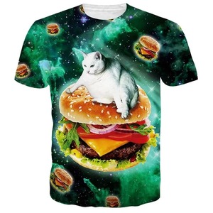 3D แฟชั่นเสื้อยืดพิมพ์ลาย3D แมวตลกๆสำหรับฤดูร้อนเสื้อยืดผู้ชายเสื้อผ้าลำลองแขนสั้นลายกราฟิกแมวกาแลคซี - Product Image 2