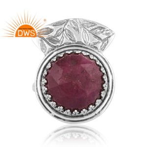 Meilleures ventes Bague empilable en argent sterling oxydé avec rubis naturel et pierres précieuses Fabricant de bijoux personnalisé - Product Image 2