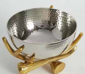 Nuevo DISEÑO DE cuenco irrompible chapado en oro plateado de aluminio para el mejor servicio y decoración del hogar Decoración de la boda - Product Image 1