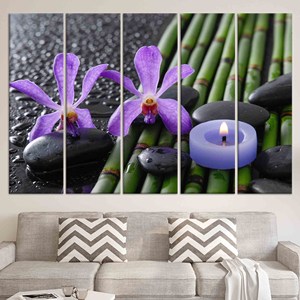 Bamboo Grove Zen Wall <b>Art</b> - <b>Printed</b> Canvas Artwork,SET OF 5 CANVAS - Product Image 1