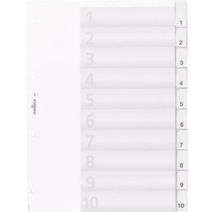 Durable DIN <b>A4</b> Transparent Plastic File Dividers with 1-10 Blank Index Tabs File <b>Folder</b> Accessories - Product Image 1