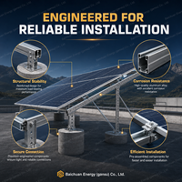 Sistema de Montaje Solar de Inclinación Fija de Alta Resistencia, Galvanizado en Caliente, Soporte de Aluminio para Paneles Solares en Techos Planos
