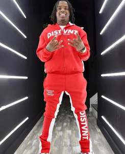 เสื้อฮู้ดมีซิปสำหรับผู้ชายผ้าฝ้าย100% พิมพ์ลายโลโก้ตามสั่งเสื้อผ้าแนวสตรีทแฟชั่นกันยับ - Product Image 5