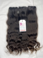 Extensions de cheveux naturels longs noirs et bruns, ondulés, en provenance d'un seul donneur, vierges, indiens, doux, légers, faciles à appliquer, pour femmes