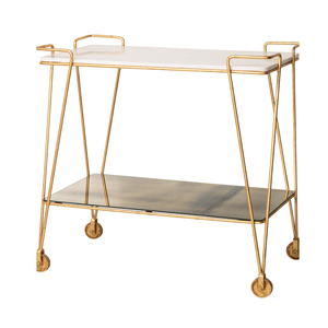 Decorative Family Use Metal Industrial bar Wheel Serving Wine Cart <b>with</b> 3 Tiers of <b>Storage</b> <b>Trolley</b> - Product Image 4