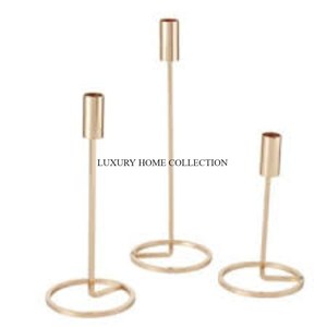 Bougeoir de décoration de table en métal plaqué or Bougeoirs de qualité supérieure pour la maison - Product Image 5