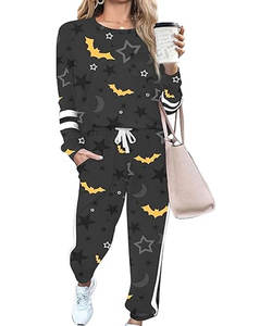 Conjunto de chándal 2 en 1 Atlético de otoño para mujer, terciopelo transpirable con logotipo a rayas, Sudadera con capucha y pantalones de chándal, diseño frontal con cremallera - Product Image 1