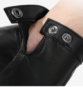 Guantes de Invierno Unisex de Cuero Genuino de Medio Dedo para Ciclismo y Motociclismo, Transpirables y Ecológicos para Actividades al Aire Libre - Product Image 5