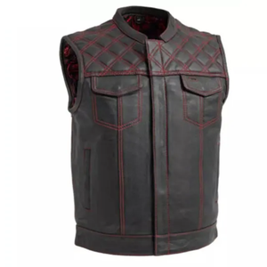 Gilet en cuir d'hiver tendance, nouvelle arrivée, gilet décontracté pour homme, gilet de moto en cuir de vachette, sur mesure, haute qualité, pour homme - Product Image 6