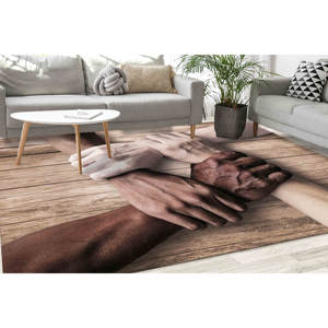Tapis « Teamwork Helping Hands » : Décoration de bureau motivante, tapis imprimé, tapis doux non tissé - Product Image 1