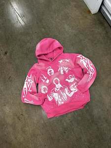 Personalizado desgastado bordado Zip up Sudadera con capucha pantalones de chándal Fabricante para hombre Chándal Rhinestone Sun Faded ácido lavado Sweatsuit - Product Image 6