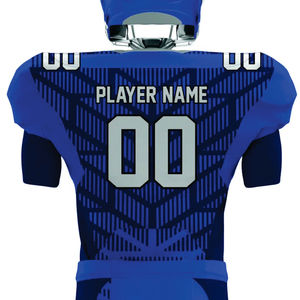 Conjunto de uniforme de fútbol americano para hombre azul real personalizado, aparejos transpirables duraderos, sarga, logotipo frontal corto, ropa deportiva de entrenamiento - Product Image 3