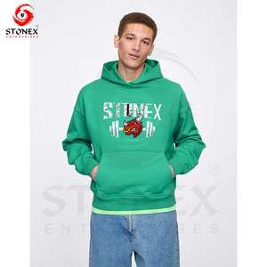 Custom High Quality Winter Cotton Hoodie Streetwear <b>Thick</b> <b>Fleece</b> Digital Printing Drop Shoulder Plain Blank Custom Men Hoodies - Product Image 6