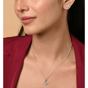 Ensemble papillon classique Silver Verde en or/or plaqué/or rose, avec zircon, grenat, améthyste, diamant, perle, or, pour mariage, fête, cadeau - Product Image 3