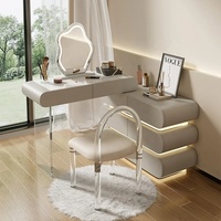 Meuble de chambre à coucher de style simple et luxueux, coiffeuse avec miroir réglable