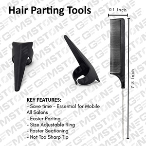 GEMSTONE ENTERPRISES MATT BLACK HAIR EXTENSIONS <b>TOOL</b> KIT Micro Rings/Beads Thread Pliers Hook Loop Needles <b>Clips</b> Stainless Steel - Product Image 6