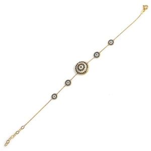 สร้อยข้อมือเงินแท้ 925 ลายตาปีศาจ หลายขนาด สีเหลือง ของขวัญสุดเพอร์เฟกต์ - Product Image 3