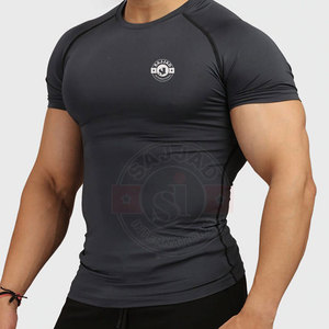 Men <b>Compression</b> <b>Shirt</b> Gym Wear Short Sleeves <b>Shirt</b> Gym Fitness Wear High Quality Plain <b>Compression</b> <b>Shirt</b> - Product Image 2