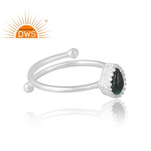 Vente chaude 925 Sterling Silver Natural Malachite Gemstone Ring Bijoux Personnalisés Pour Les Femmes Cadeau Pour Elle - Product Image 4
