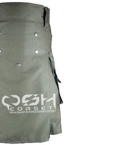 COSH KILTS Top de luxe tendance pour femmes Best-seller Kilt de sport utilitaire gris pour hommes actifs écossais avec poches latérales - Product Image 4