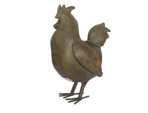 Figura Decorativa de Gallo de Resina con Aspecto Metálico para Decoración del Hogar, Estatua de Gallo de Poliresina para Decoración Rústica - Product Image 3