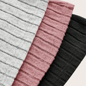 High Waist Knitted Flare <b>Pants</b> Solid Color Women's Casual Autumn Full Length Elastic Waist Ribbed Design Black Pink Gray - Product Image 3