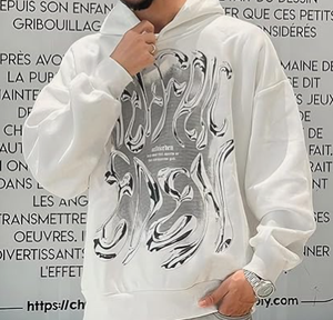 เสื้อฮู้ดกันแดดซีดของผู้ชายเสื้อฟลีซ450 GSM เสื้อสวมหัวซักได้100% ฤดูหนาว - Product Image 3