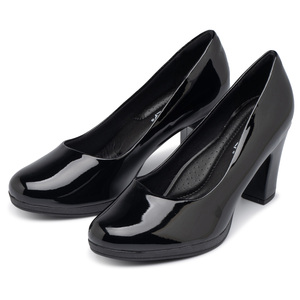 Piccadilly 3 cómodos zapatos de tacón de charol negro de 7,5 cm de altura para oficina y azafata Zapatos elegantes para mujeres que trabajan - Product Image 2