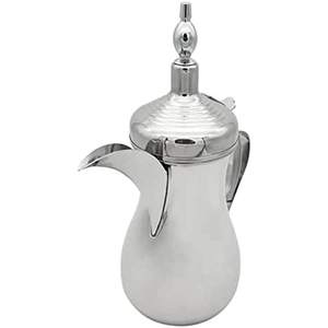 <b>Arabic</b> <b>Tea</b> Pot Kettle Nickle Plated Finishing Solid Brass Metal <b>Tea</b> Container Dallah for Kitchen Catering Coffee Dallah <b>Sets</b> - Product Image 5