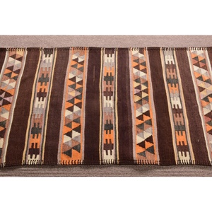 2.9x10.8 ft Rug, Turkish Kilim Rug, Vintage <b>Brown</b> <b>Wool</b> Paisley Rug - Product Image 4