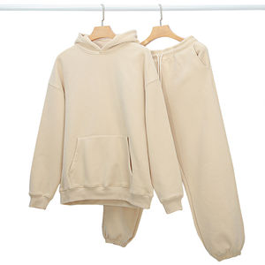 Ropa de calle de alta calidad, de gran tamaño Sudadera con capucha, chándal plisado de 2 piezas, conjunto de chándal deportivo para mujer, chándal para temporada de invierno - Product Image 1