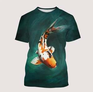 T-shirts graphiques de pêche tendance, tendance estivale, manches courtes, col rond, impression numérique, décontracté chrétien, ample, 100% polyester - Product Image 6