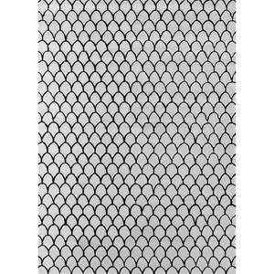 Tapis en laine et viscose tufté à la main, couleur ivoire, style géométrique bohème pour la maison, le salon, le couloir, la chambre - TNQ-202 - Product Image 1