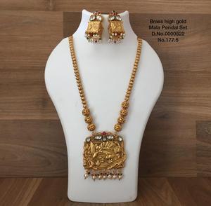 Ensemble de bijoux de mariée en or pour femmes, collier de mariage, boucles d'oreilles pour femmes - Product Image 3