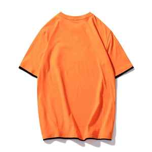 Chemises surdimensionnées en coton 100% avec tissu tricoté à séchage rapide et respirant Logo de fitness long col rond motif solide - Product Image 5