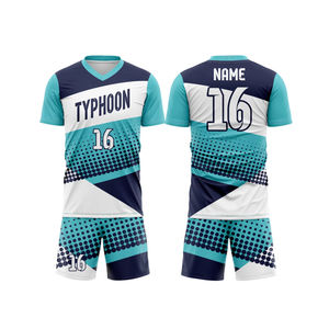 Ensemble d'uniformes de football personnalisés 100% Tissu polyester Uniforme de sublimation Garçons Uniforme de football Tenue Short Haut de gamme Service OEM - Product Image 2