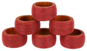 Anneaux de serviette faits à la main de conception antique anneaux de serviette perlés en verre doré de qualité supérieure pour la décoration de Table de dîner de fête de mariage - Product Image 5