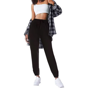 Pantalon de survêtement de haute qualité avec logo personnalisé super confortable pour les femmes Lounge Yoga Workout Joggers taille haute avec poches - Product Image 3