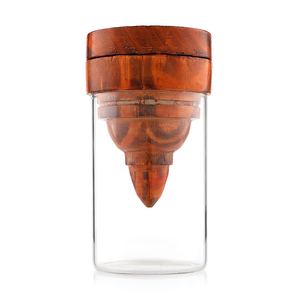 Premium Handcrafted <b>Wood</b> Incense Cone <b>Burner</b> With Star Pattern Lid & Glass Cone Magnetic Closure <b>For</b> Middle East & Gulf Home - Product Image 2