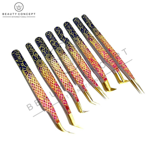 Pince à épiler pour extensions de cils 3D 6D Volume 8pc Set Tool By Beauty Concept Eco-Friendly - Product Image 2
