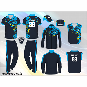 Diseños más vendidos de Powerhawke Cricket Collar Jersey Pantalones pantalón uniforme de cricket disponible en diferentes colores y tamaños - Product Image 1